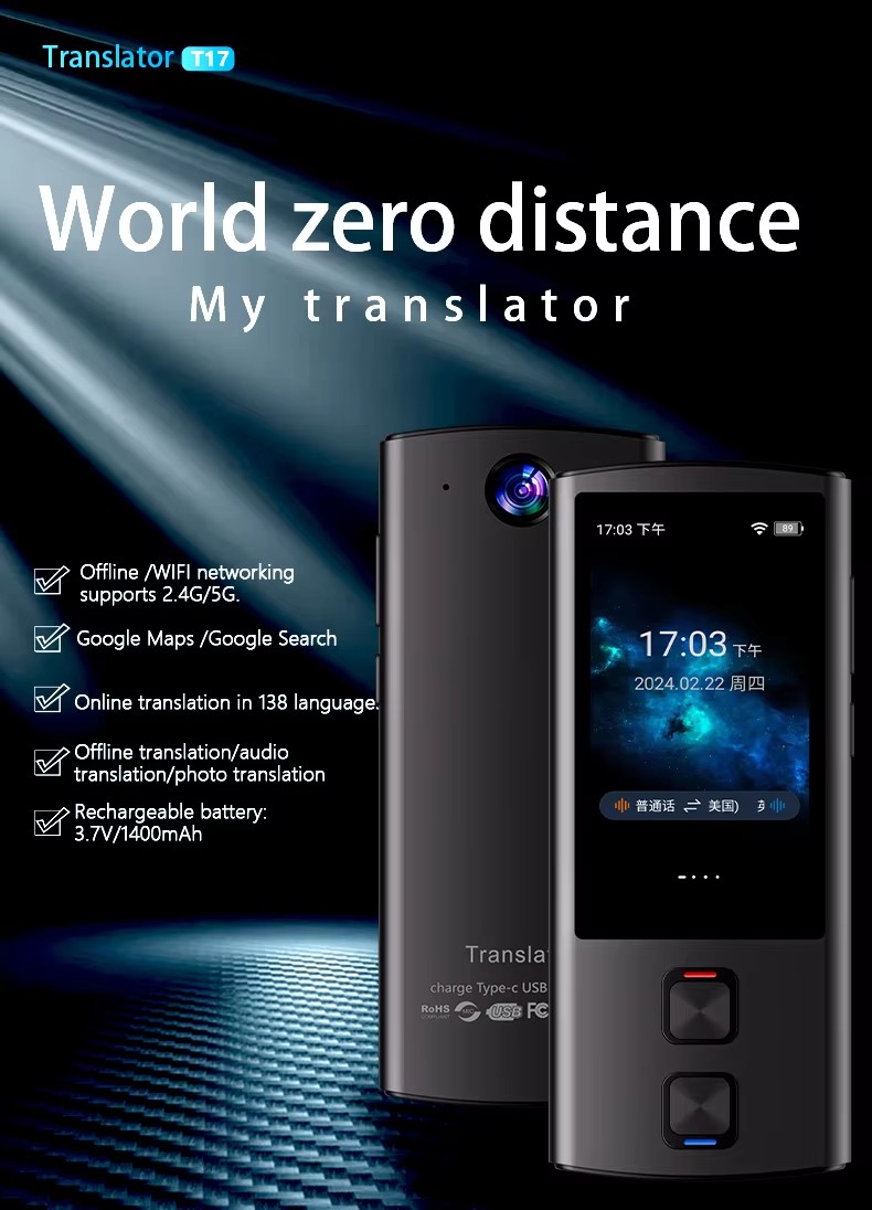 Smart Voice T17 Translator Machine 135 Multi Languages in Real Time Online Instant Off Line Translation AI Learning Conversion - Image 3