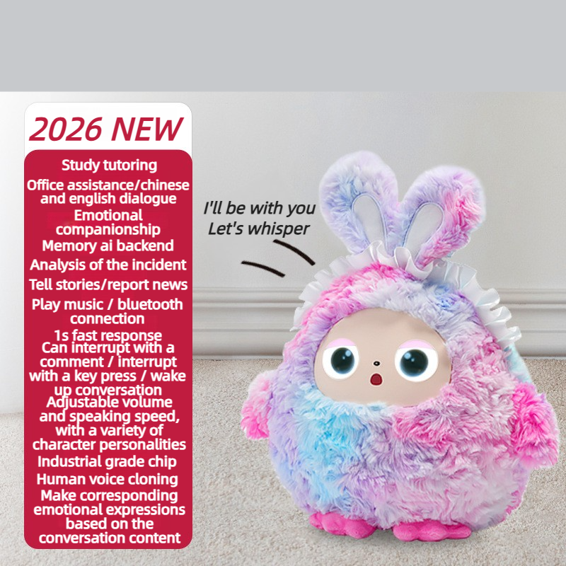 2026 NEW AI Plush Toy Robot Smart Interactive With LED Eyes & Voice Control App Compatible Soft Companion