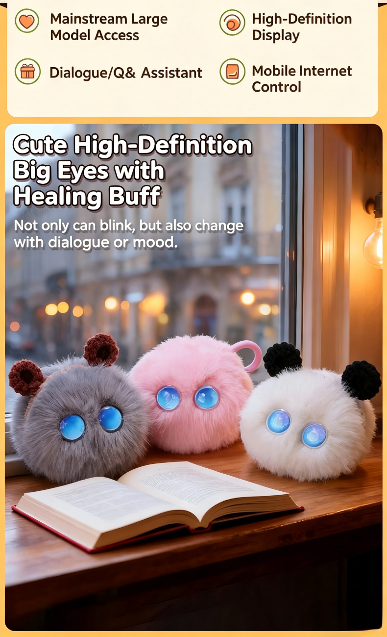 2026 Popular AI Rabbit Robot Emotional Chat Desktop Plush Toy Mini Pendant For Gift - Image 3