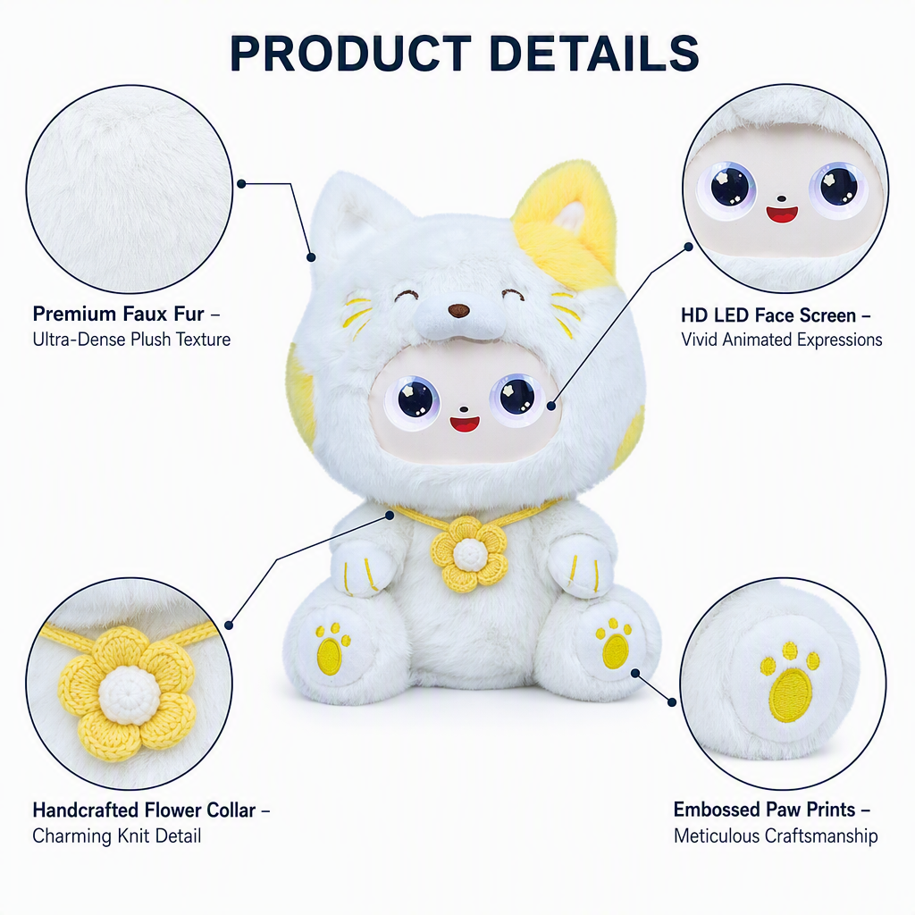 4 Color Cute Cat Outfit AI Emotional Companion Robot Plush Smart Chat Robot Toy Interactive Electronic Pet Birthday Xmas Gift - Image 3