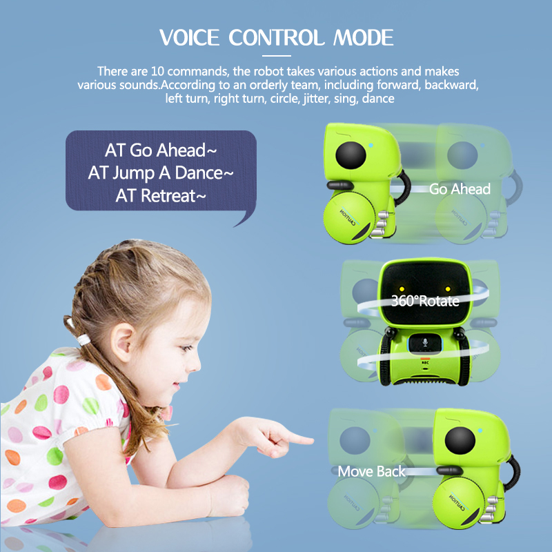 5 Style Colors Smart AT Robot Voice Control Interactive Robot Cute Toy Dance Voice Command Touch Control Toys Kids Birthday Gift
