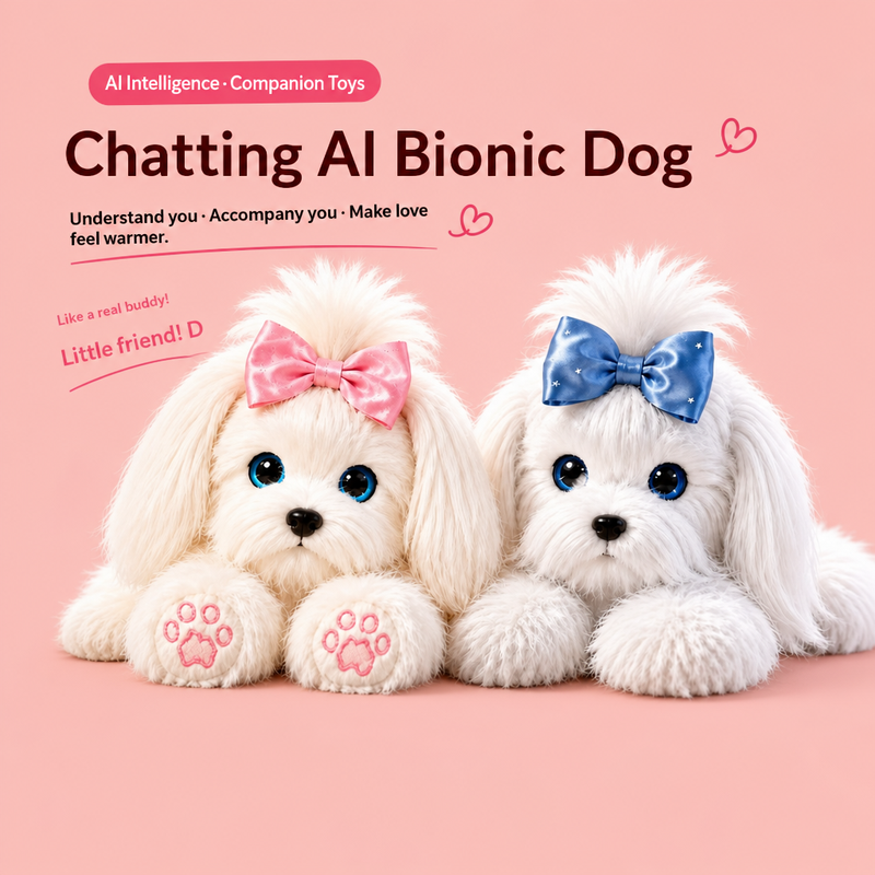 AI Bionic Dog Toy Smart Voice Chat Interactive Companion Pet Soft Skin-friendly Material Cute Simulation Puppy Stuffed Doll