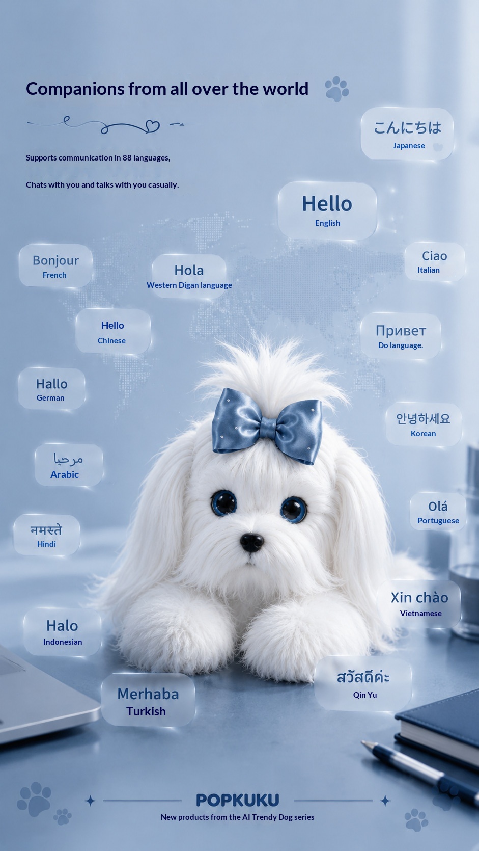 AI Bionic Dog Toy Smart Voice Chat Interactive Companion Pet Soft Skin-friendly Material Cute Simulation Puppy Stuffed Doll - Image 4