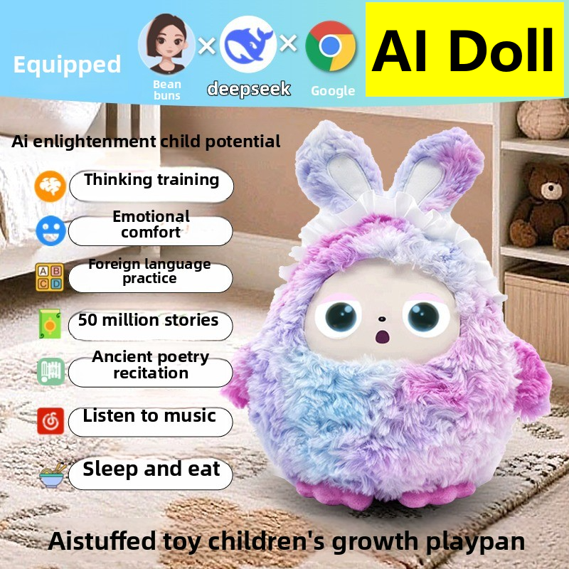AI Chat Intelligent Toy Interactive Early Education Companion Robot Voice Music Playing Eye Doll Children