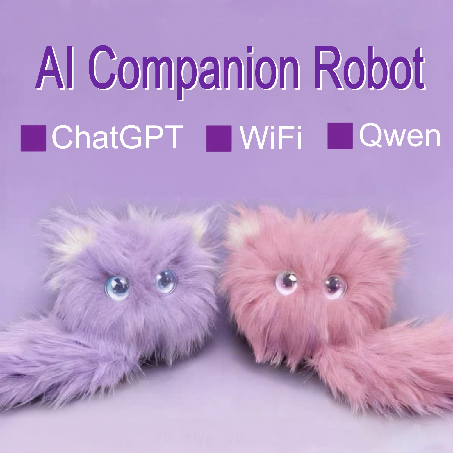 AI Chatbot ChatGPT Companion Robot Chat Plush Pet Toy Interactive for Kids Adults Rechargeable Educational Voice & LED Eyes WiFi