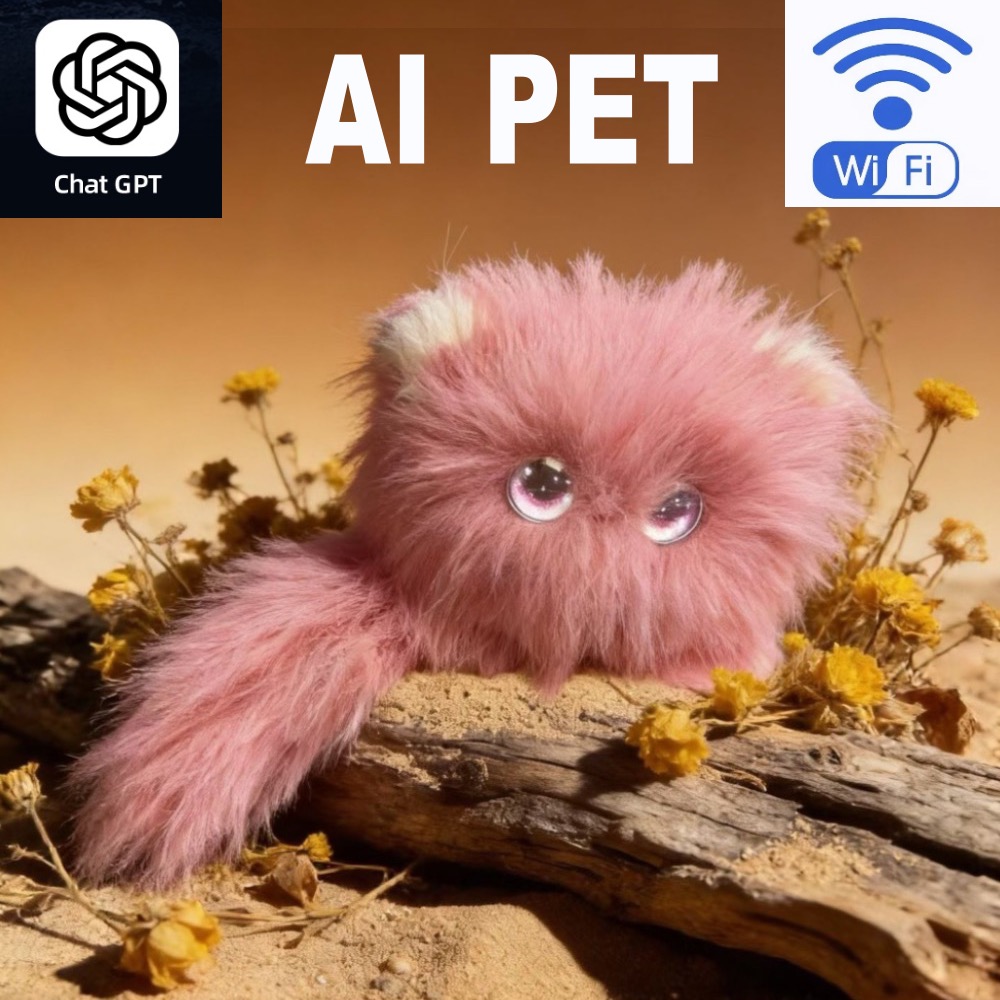 AI Chatbot ChatGPT Companion Robot Chat Plush Pet Toy Interactive for Kids Adults Rechargeable Educational Voice & LED Eyes WiFi