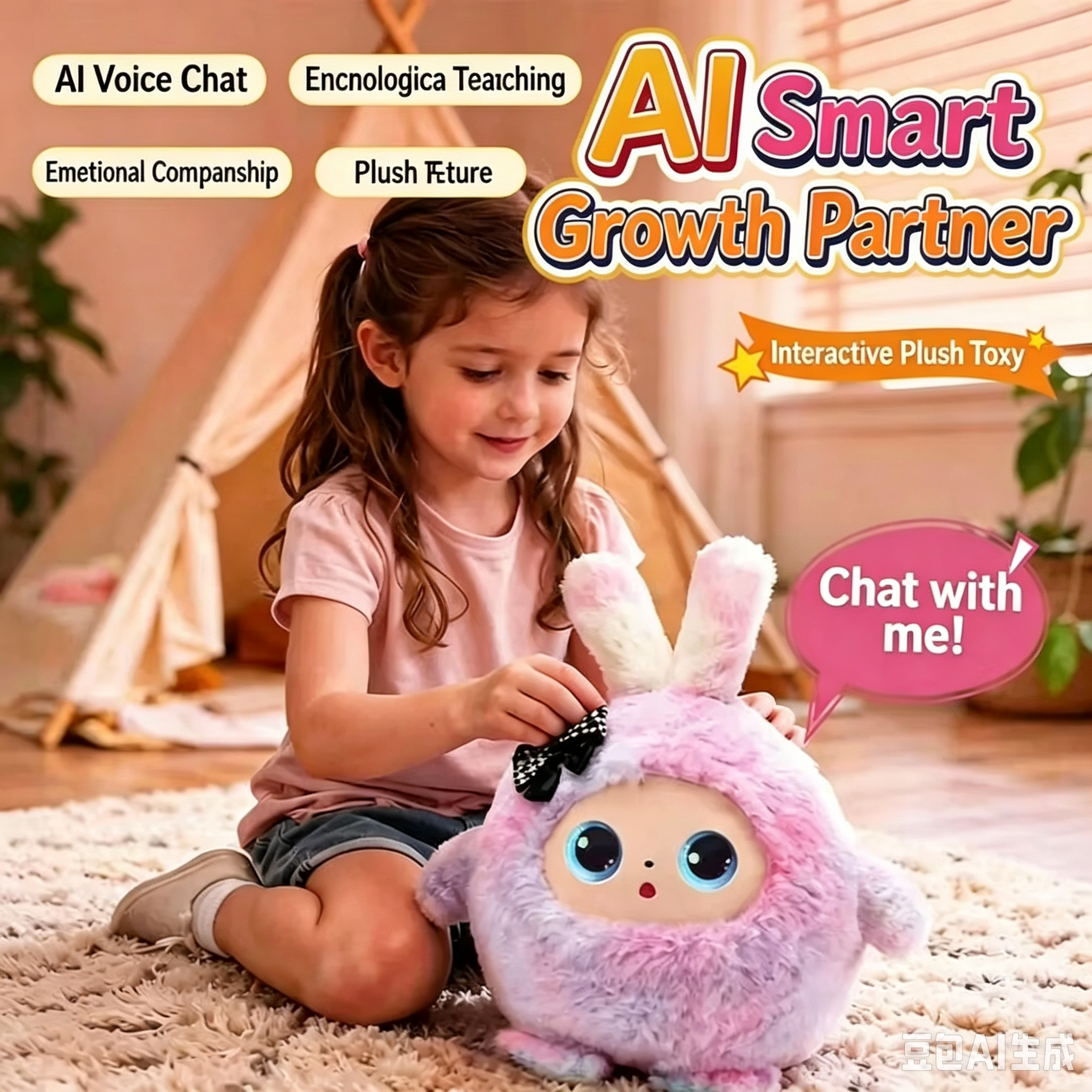 AI Intelligent Interactive Plush Doll Toy Voice Talking Chat Kids Early Educational Robot Electronic Pet Gift for Boys Girls