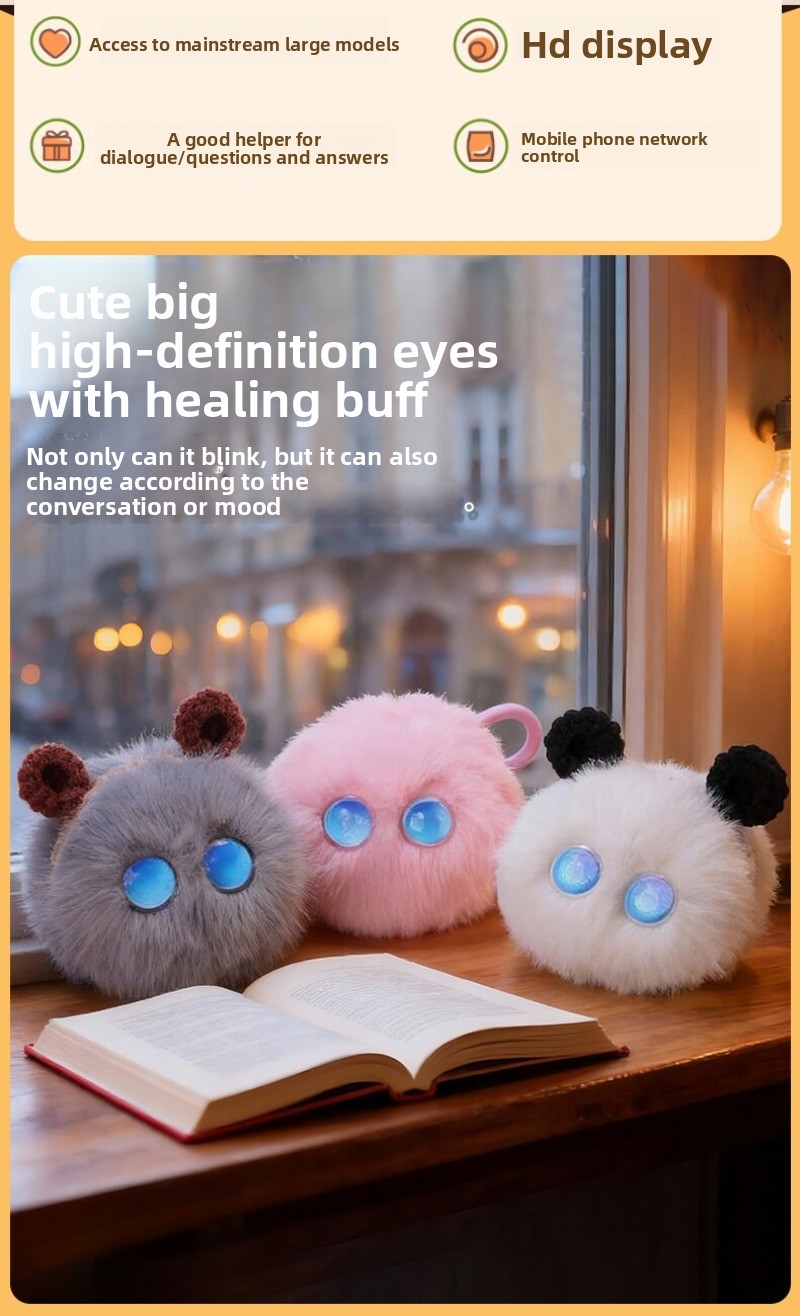 AI intelligent machine significant other children learn to accompany the voice plush toy Fu electronic pet bean bag cub - Image 3