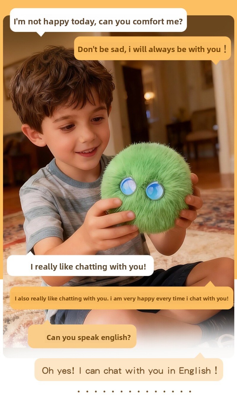 AI intelligent machine significant other children learn to accompany the voice plush toy Fu electronic pet bean bag cub - Image 4