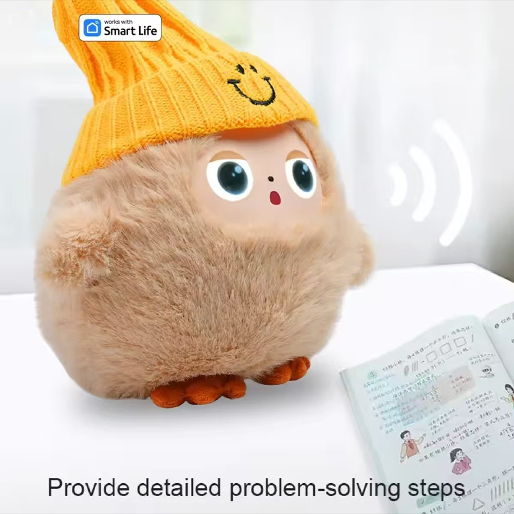 AI Plush Toy W/Smart Voice & LED Eyes, Interactive Companion for Kid/Adult? Gift-Ready Rechargeable E-Pet open up fun life W/Tuya App