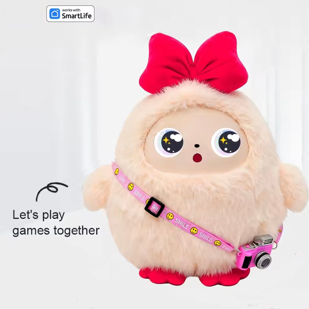 AI Plush Toy W/Smart Voice & LED Eyes, Interactive Companion for Kid/Adult? Gift-Ready Rechargeable E-Pet open up fun life W/Tuya App