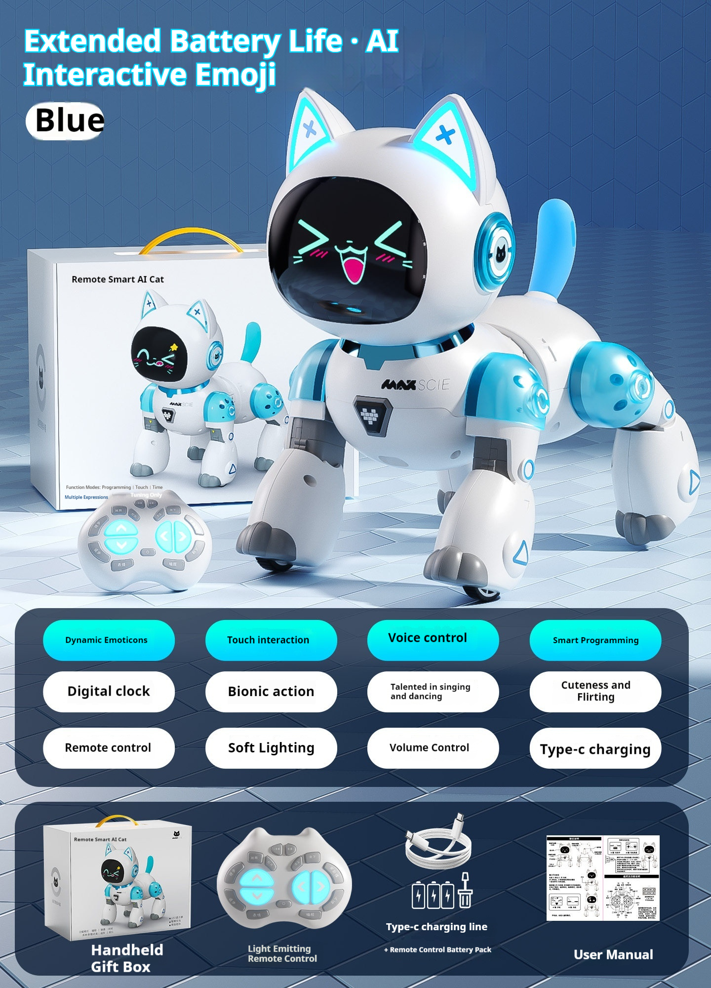 Ai Remote Control Dancing Cat Robot Expression Interactive Intelligent Pet Toy Suitable For Girls Aged 3 To 6 As Birthday Gifts - Image 6