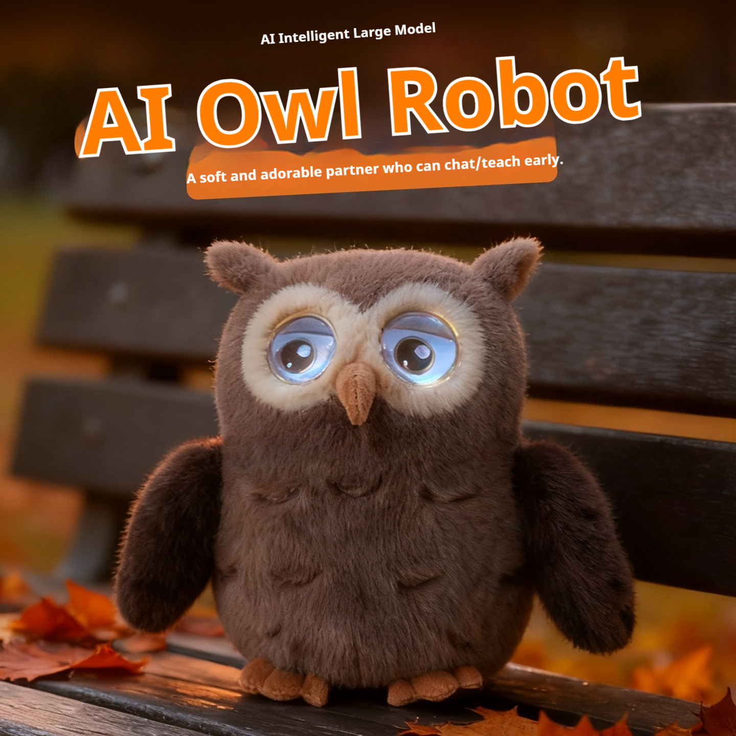 Ai Smart Owl Robot Voice Dialogue Bluetooth Wifi HD Display Emotional Changing Eyes Interactive Companion Plush Toy For Adult