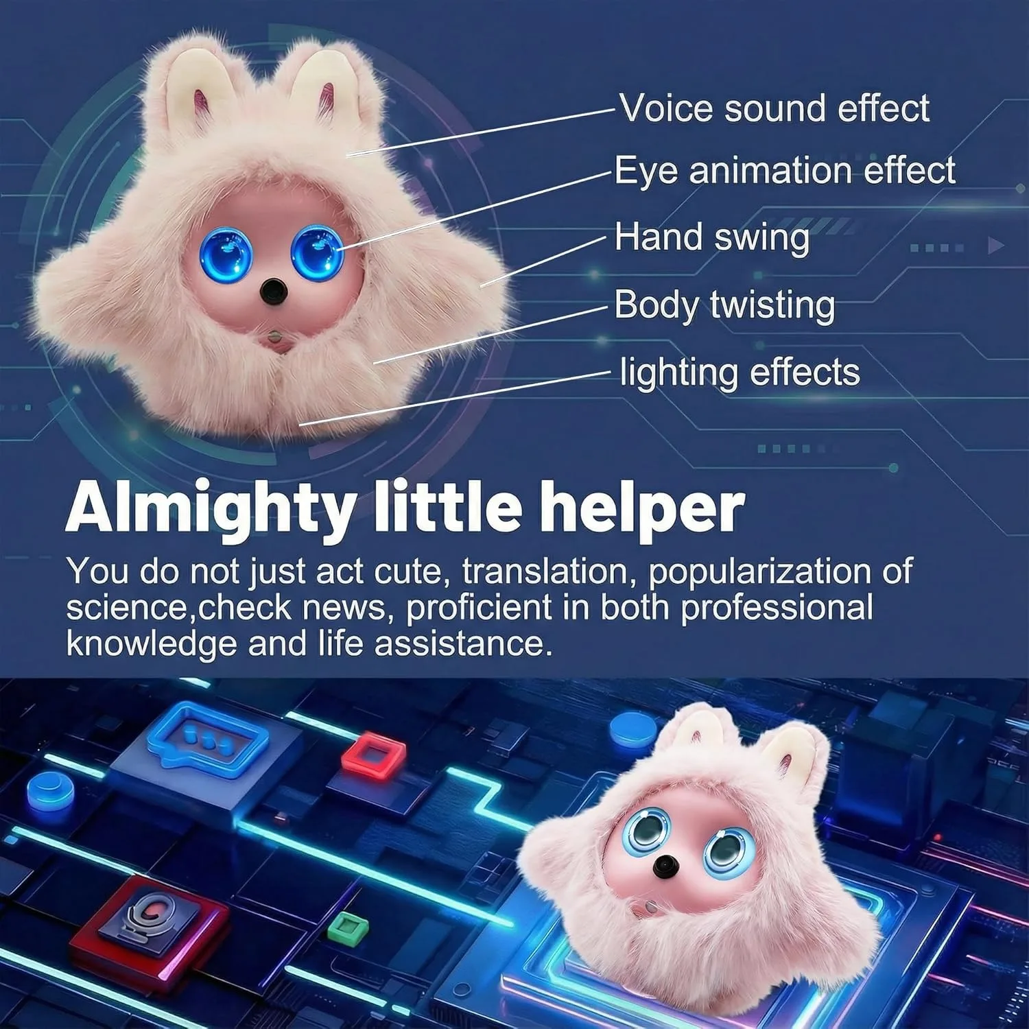 AI Smart Robotic Pet, Cute Emotional Companion Robot Voice Conversation, Touch Sensing, LCD Screen Chatgpt Deepseek AI Model - Image 5