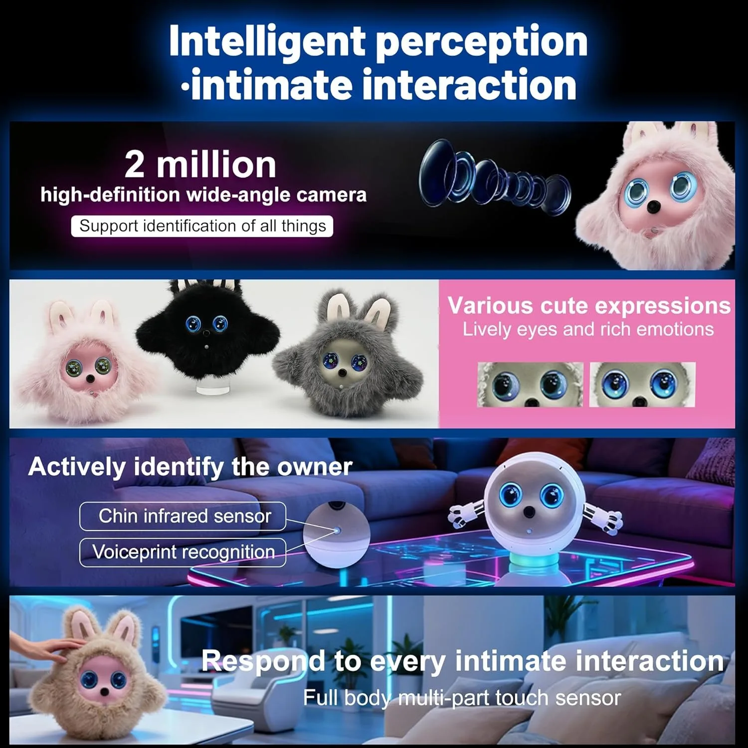 AI Smart Robotic Pet, Cute Emotional Companion Robot Voice Conversation, Touch Sensing, LCD Screen Chatgpt Deepseek AI Model - Image 6