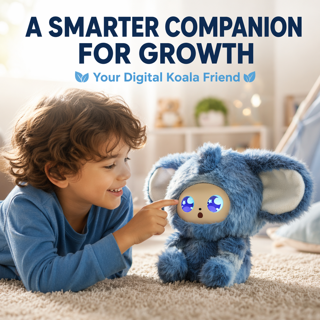 Blue Koala Style AI Emotional Companion Robot Plush Interactive Smart Toy Speech Interaction Educational Smart Companion Robot