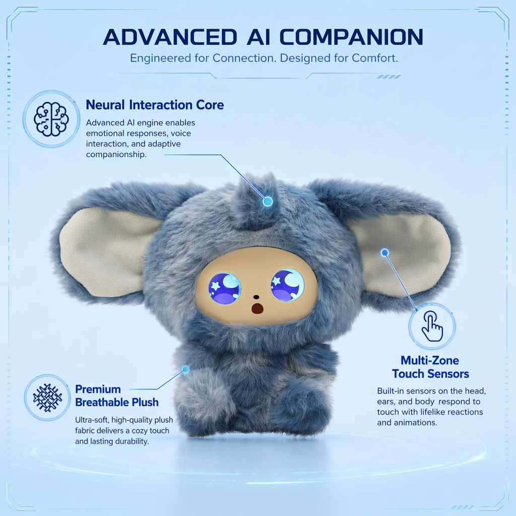 Blue Koala Style AI Emotional Companion Robot Plush Interactive Smart Toy Speech Interaction Educational Smart Companion Robot - Image 3