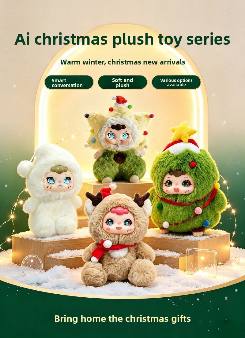 Christmas gift ai plush toy smart conversation to accompany electronic pet tide play robot children holiday ornament