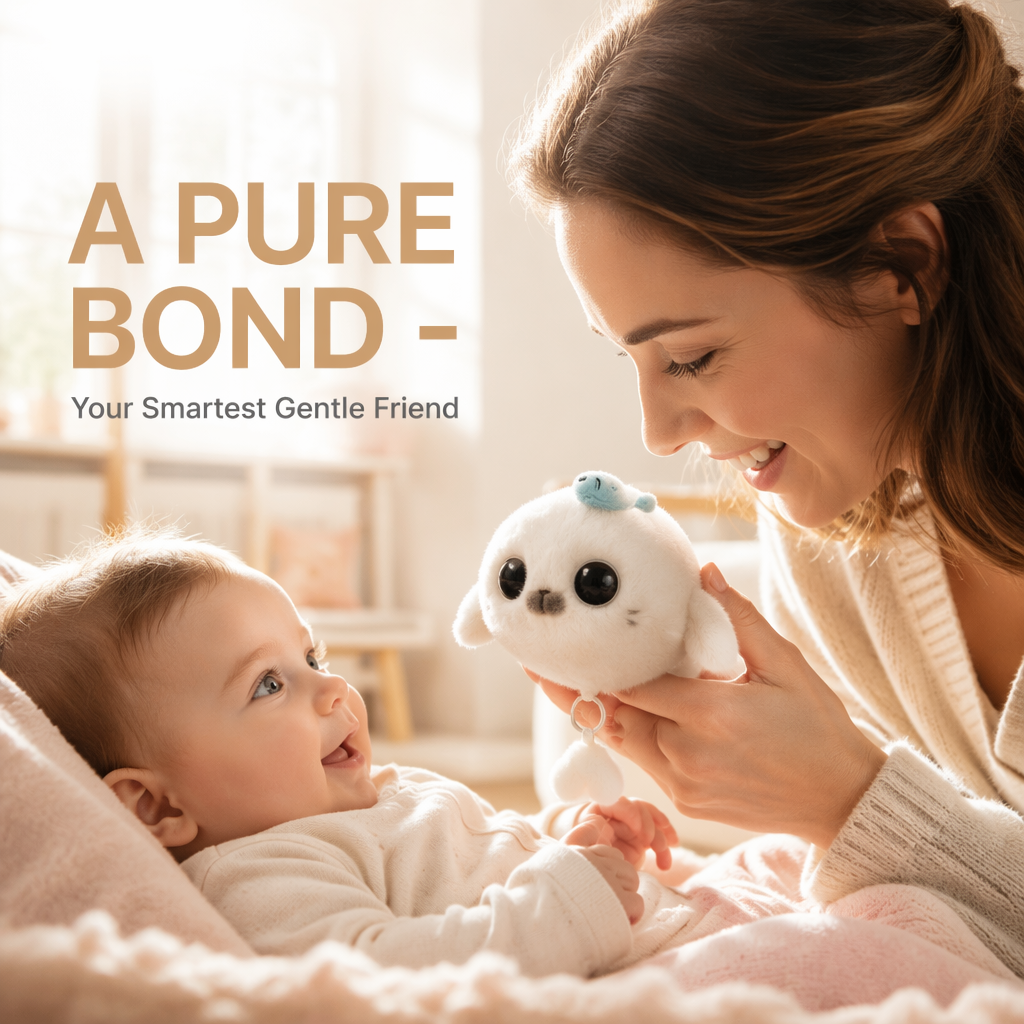 Cute Baby Seal AI Companion Robot Plush Smart Audio Recognition Interactive Emotional Support Stuffed Toy Holiday Birthday Gift