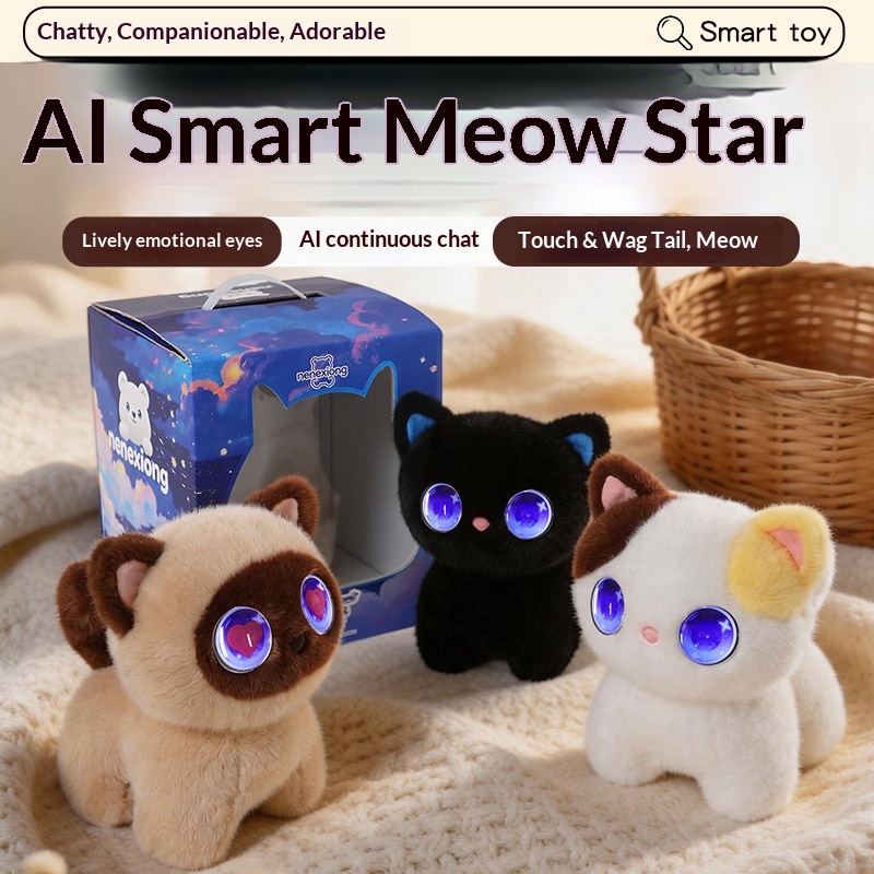 Cute Intelligent Interactive Plush Cat Toy Ai Learning Will Speak Fill Animal Soft Companions Creative Gifts Dialogue Toys Funny