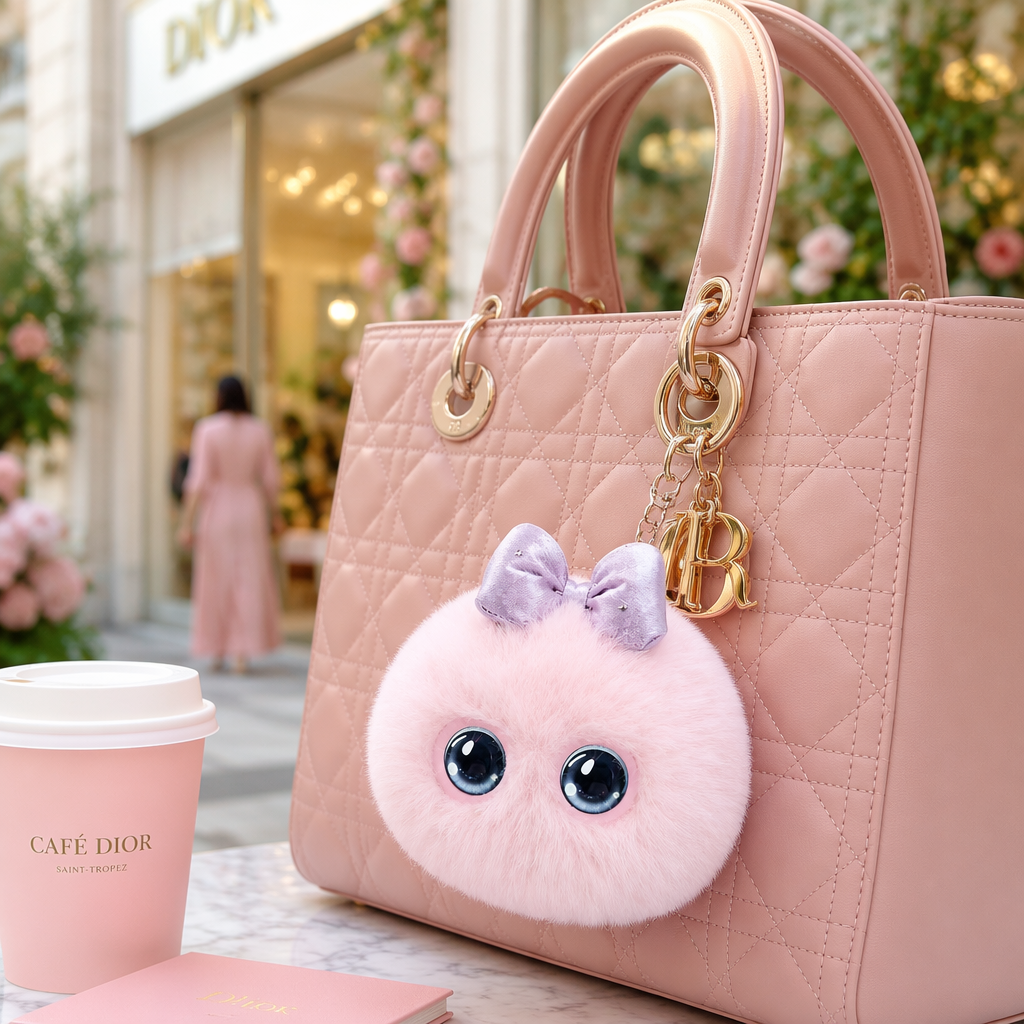 Fluffy AI Companion Robot Keychain Smart Interactive Plush Doll Dynamic Eyes Bag Pendant Emotional Chat Toy Gift