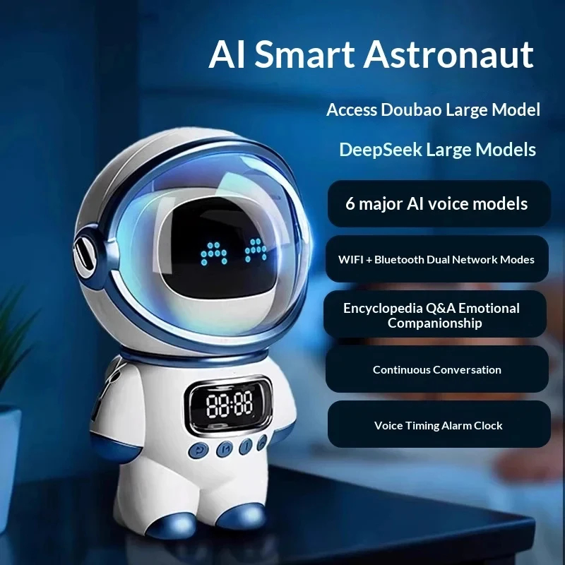 Hot Ai Chat Robot 6 Ai Model Wifi Bluetooth Dual-Mode Desktop Companion Nightlight Alarm Clock Smart Office Assistant New
