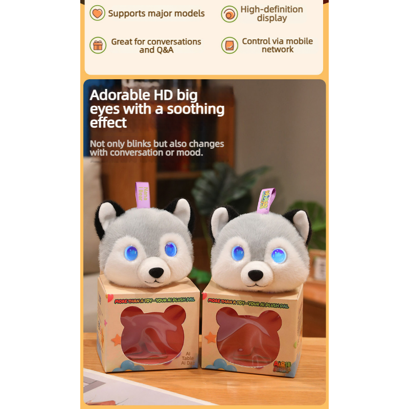Intelligent AI early education plush Husky chat partner, 66 international languages, holiday gift giving friends - Image 4