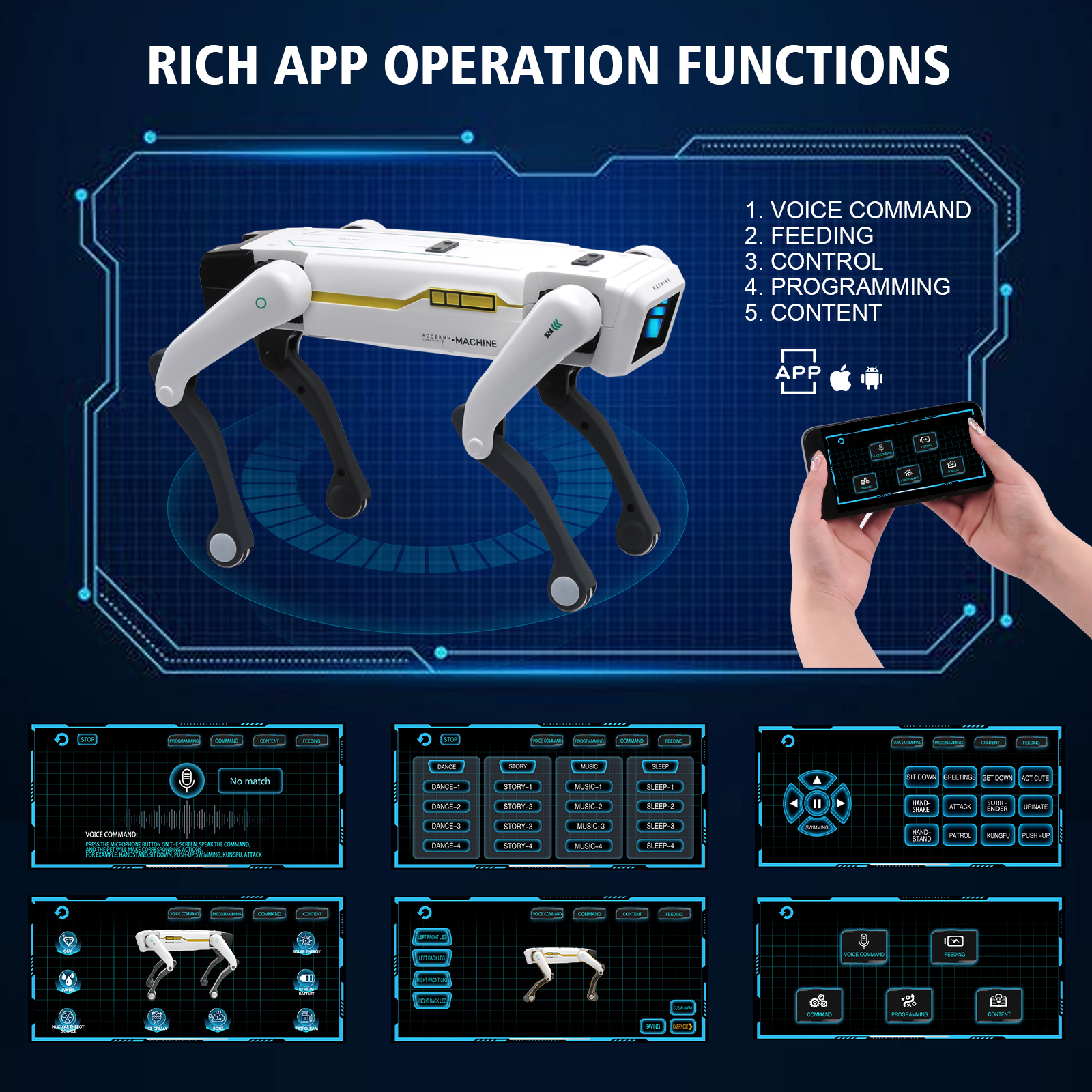Intelligent AI RC Robot Dog Voice Dialogue APP Remote Control Programming Singing Dancing Machine Dog Kids Toys - Image 4