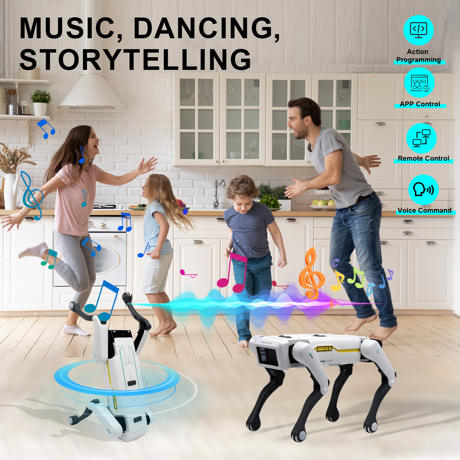 Intelligent AI RC Robot Dog Voice Dialogue APP Remote Control Programming Singing Dancing Machine Dog Kids Toys - Image 5