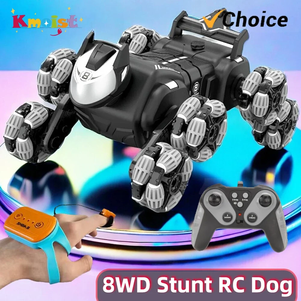 Jjrc Q190 8WD Remote Control Stunt Mechanical Dog Transform Shape Twist Climbing Rc Drift Car Double Sided Toy Rc Stunt Car Gift