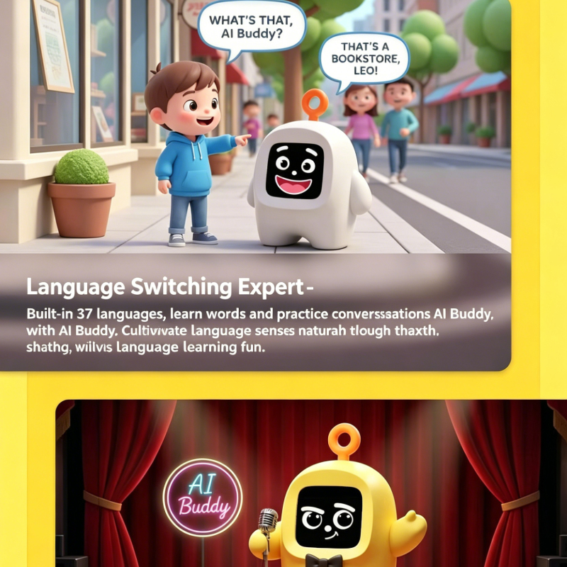 Kids Educational AI Chat Robot with 37 Languages, Smart Learning Toy for Children, Perfect Gift for Boys & Girls - Image 4