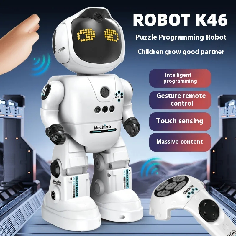 Le Neng K46  Programming Robot Early  AI  Interactive Companion Remote Control Toy Singing Dancing Robot