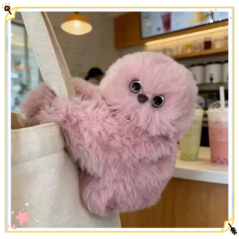 Mirumi Ai Electric Stuffed Owl Plush Toy Interactive Turn Head Singing Repeat Speech Soft Fluffy Bag Charm Home Decor For Adult