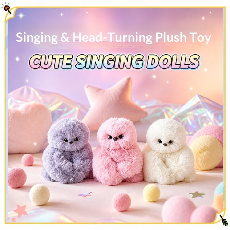 Mirumi Ai Powered Plush Owl Doll Interactive Head Rotation Sing & Repeat Voice Soft Furry Bag Pendant Indoor Ornament For Adults