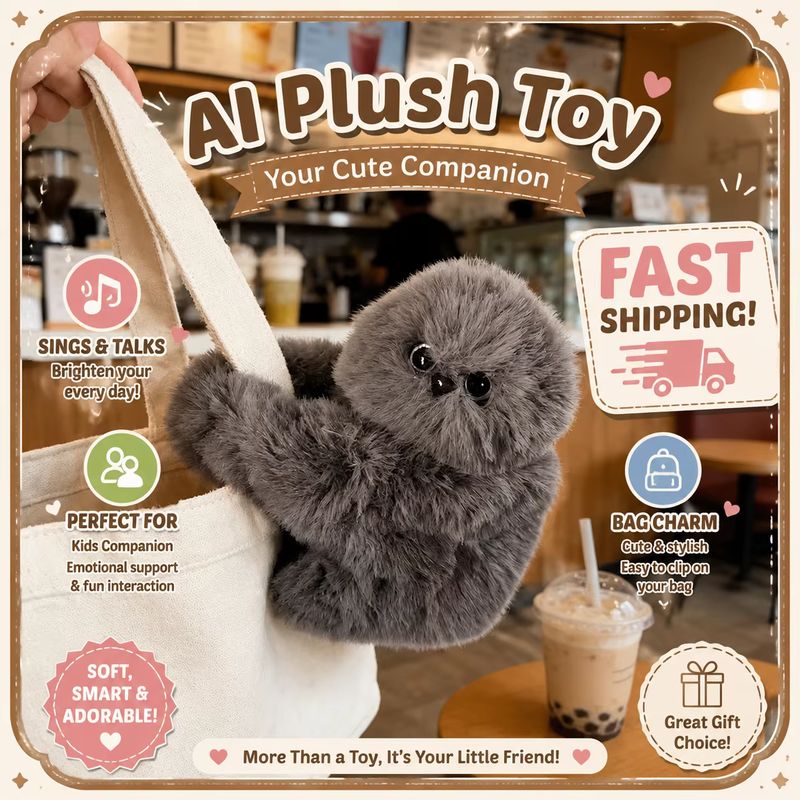 Mirumi Interactive Plush Toy Bag Charm Rechargeable Touch Sound Sensors Nodding Tilting Companion Hobby Gift