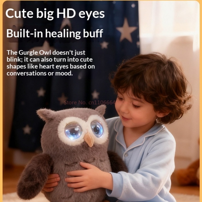 New 100%Genuine Ai Intelligent Toy Overseas Edition Voice Conversation Owl Double Eyed Emotions Wifi Interaction Accompany Doll