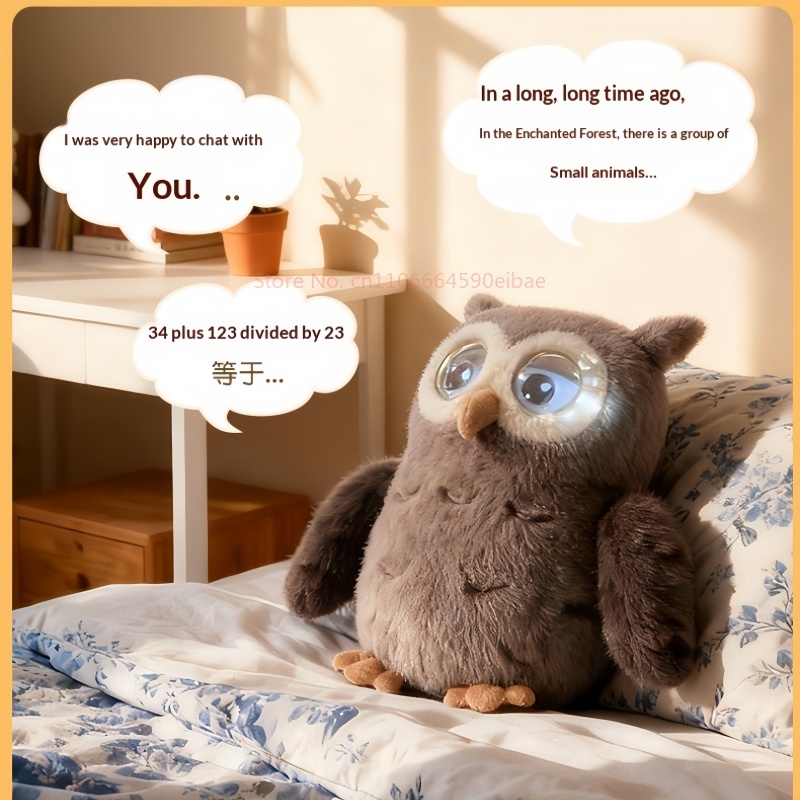 New 100%Genuine Ai Intelligent Toy Overseas Edition Voice Conversation Owl Double Eyed Emotions Wifi Interaction Accompany Doll - Image 3