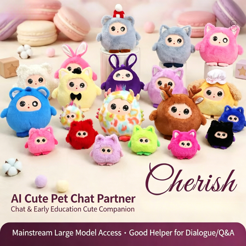 New 2026 AI Plush Toy W/Smart Voice&LED Eyes, Voice Dialogue Early Educational & Intellectual E-Pet open up fun life W/Tuya App - Image 5