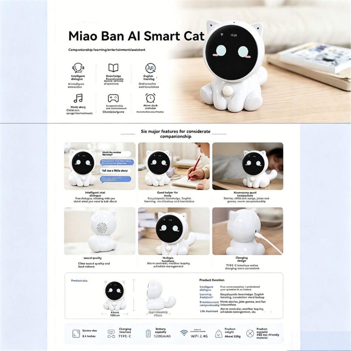 PHONE & GEAR Echo Ear AI Robot AI Companion Chatbot Emotional Interactive Companion Learning Education AI Assistant Gift for Child
