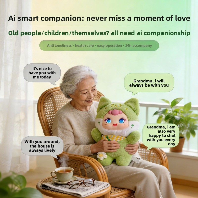 Plush toy ai intelligent machine voice conversation emotional company elderly child doll ai electronic pet bluetooth wifi