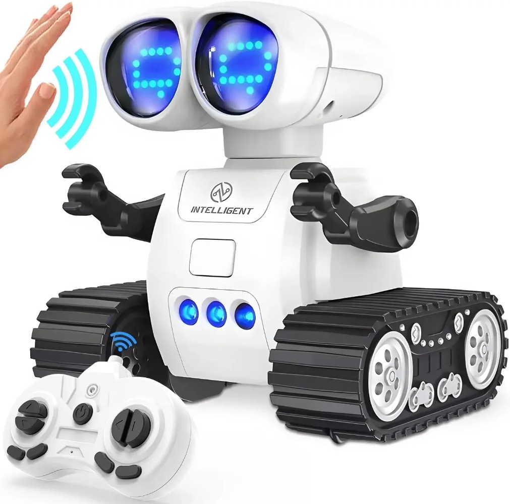 Rechargeable remote control robot toy with music, LED eyes, walkie talkie, children - Image 3