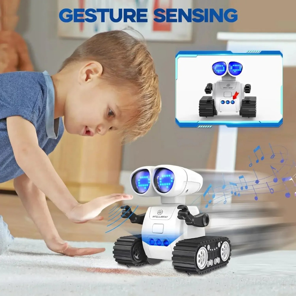 Rechargeable remote control robot toy with music, LED eyes, walkie talkie, children - Image 6