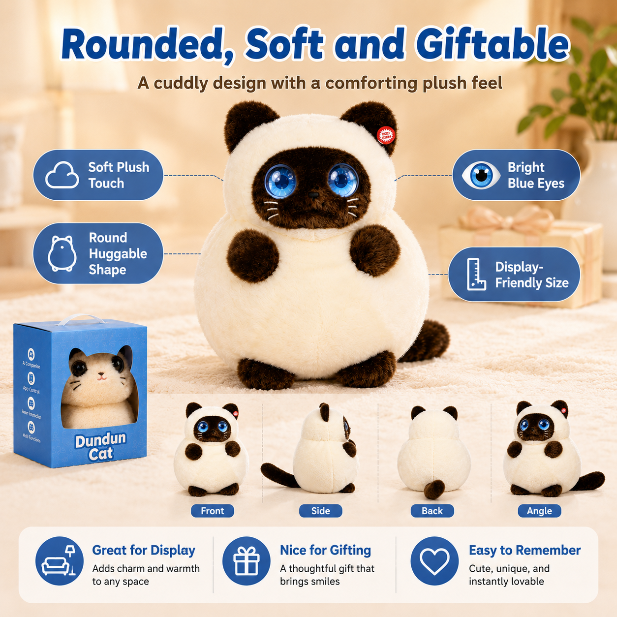 Smart AI Cute Cat Plush Toy Interactive Talking Robot Puppy Stuffed Doll Emotional Companion Pet Plushie Creative Birthday Gift - Image 3