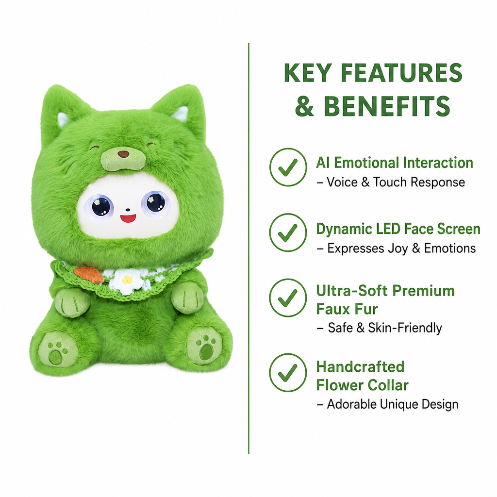 Smart AI Plush Companion Robot Cat Doll Emotional Interaction Talking Electronic Pet Toy 4 Colors Ready To Ship Holiday Present