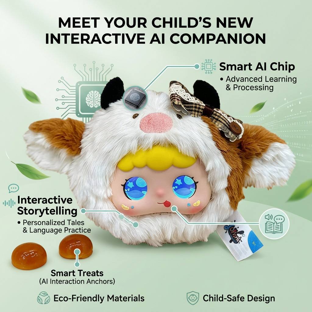 Smart AI Plush Companion Toy Interactive Talking Stuffed Doll Voice Cloning Emotion Recognition Intelligent Educational Robot