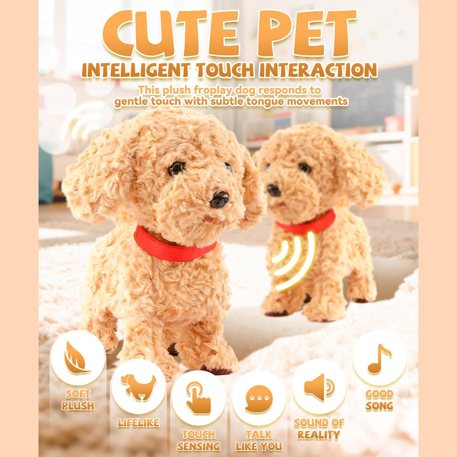 Smart Robot Dog Realistic Plush Soft Toy Touch Sensing Ai Robot Dog With Voice Mimic For Kids Boys Girls New Year Birthday Gifts