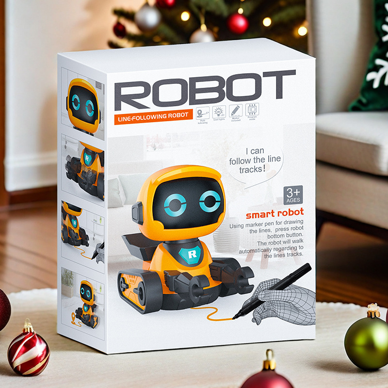 Smart Robot Toy For Early Education Track Drawing Cute Fun Sound Effect Children