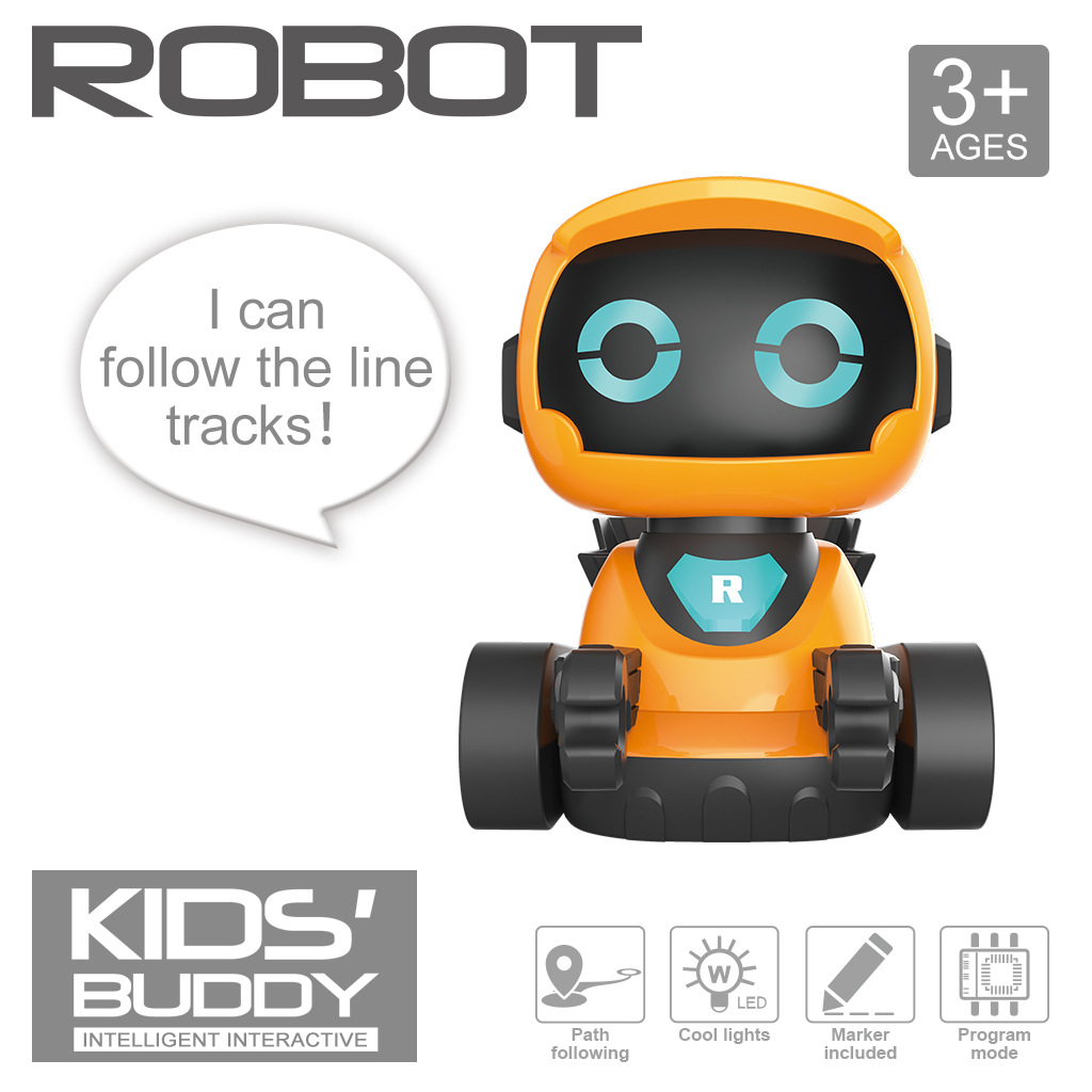 Smart Robot Toy For Early Education Track Drawing Cute Fun Sound Effect Children