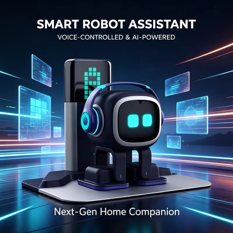 The Hot AI Desktop Has Upgraded The EMO Robot. Artificial Intelligence Technology Toys. Voice Interactive Chat Dancing Robot.