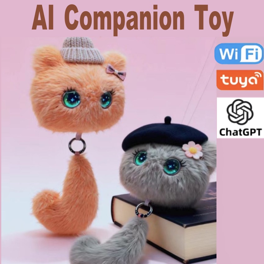 Tuya Interactive AI Cat Toy Robot USB Rechargeable QWen AI Voice Recognition WiFi Connection Emotion Recognition 66 Languages